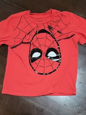 Marvel Red Spider-Man Web Mask Graphic Tee